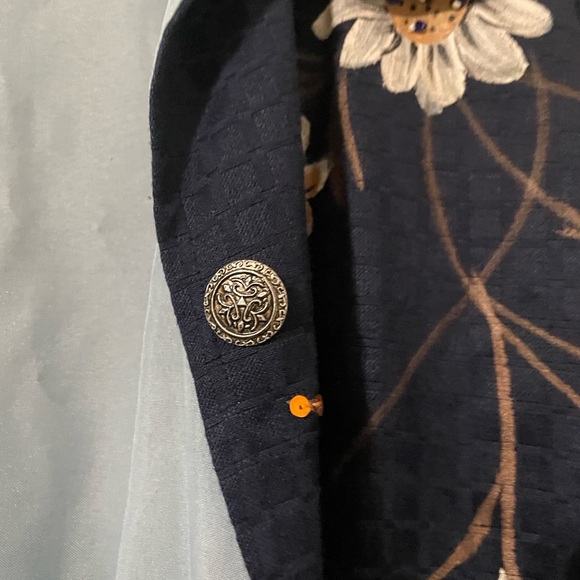 Alex Kim Navy Floral Embroidered Jacket Size 3X - Picture 5 of 8